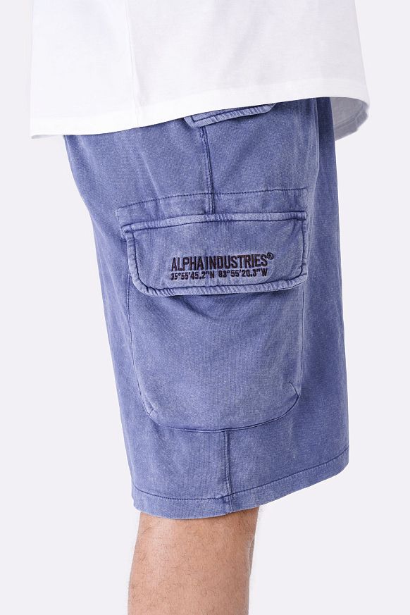 Мужские шорты Alpha Industries Terry Dyed Short (MBT55000C1-replica blue) - фото 9 картинки