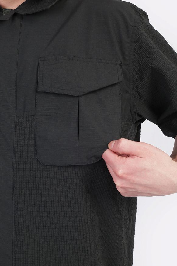 Мужская рубашка Alpha Industries SS Seersucker Shirt (MTS55000C1_077-charcoal) - фото 7 картинки
