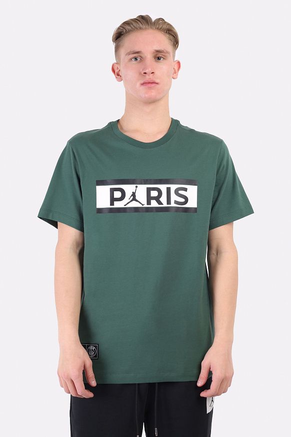 Мужская футболка Jordan Paris Saint Germain Wordmark Short-Sleeve (DB6510-333) - фото 4 картинки