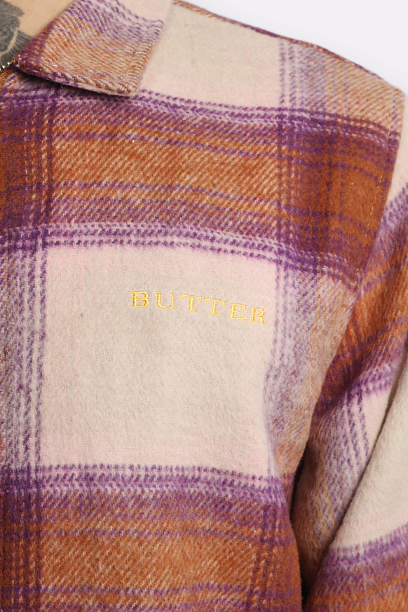 Мужская куртка Butter Goods Heavyweight Flannel Jacket (Heavyweight-walnut/grape) - фото 3 картинки