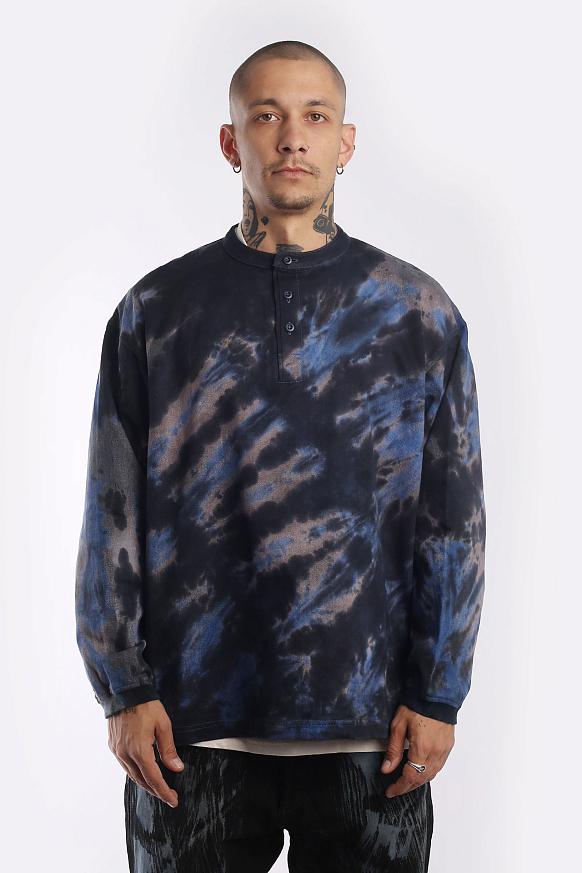 Мужская рубашка Hombre Nino Tie Dye Ventilation Shirt (0222-SH0002-navy) - фото 2 картинки