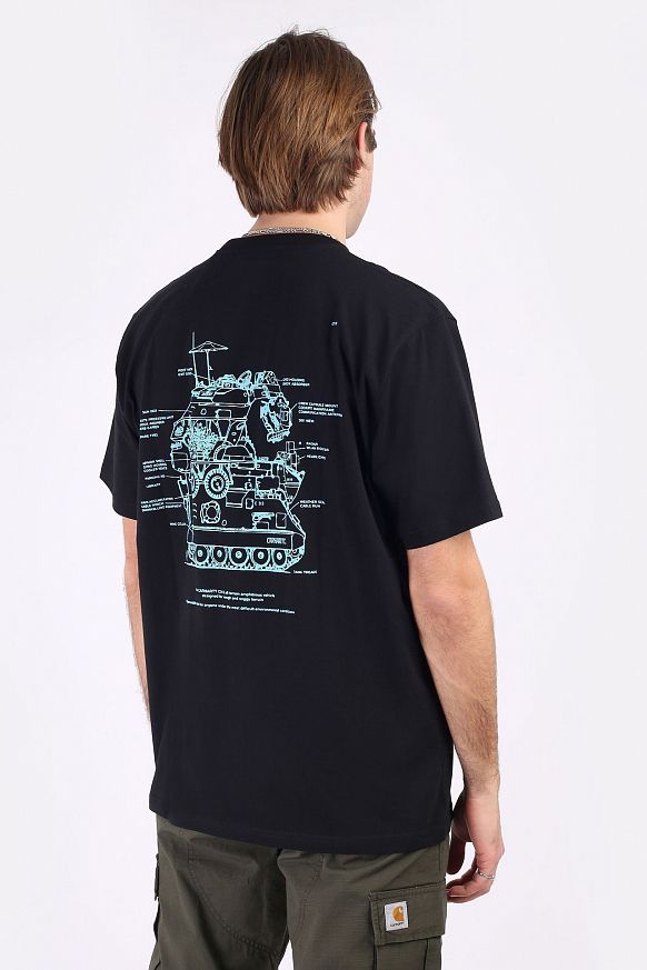 Мужская футболка Carhartt WIP S/S Blueprint T-Shirt (I029979-blk/lgt blue) - фото 4 картинки