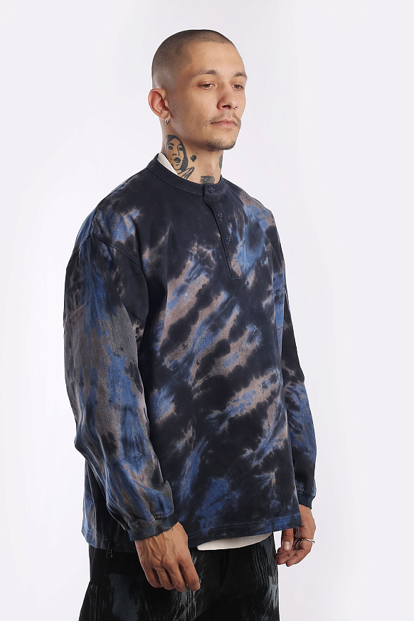 Мужская рубашка Hombre Nino Tie Dye Ventilation Shirt (0222-SH0002-navy) - фото 4 картинки