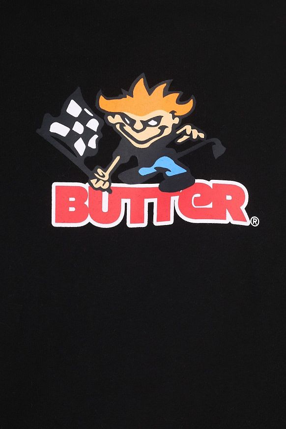 Мужская толстовка Butter Goods Racing Logo Pullover (Racing Logo Pullover-blk) - фото 2 картинки