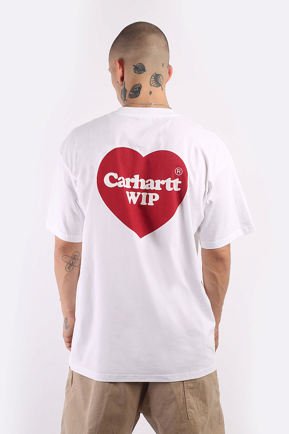 Мужская футболка Carhartt WIP S/S Double Heart T-Shirt (I032155-white) - фото 5 картинки
