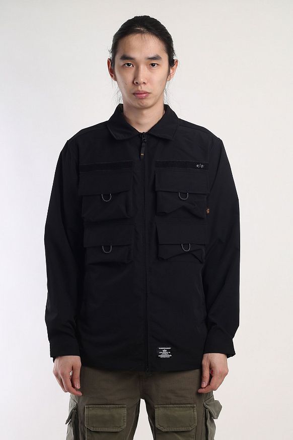 Мужская куртка Alpha Industries Nylon Cargo Shirt Jacket (MJN53000C1-black) - фото 2 картинки
