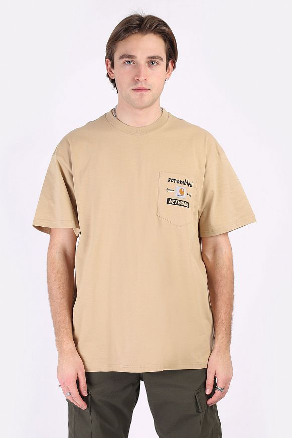 Мужская футболка Carhartt WIP S/S Scramble Pocket T-Shirt (I029983-brown/black) - фото 3 картинки