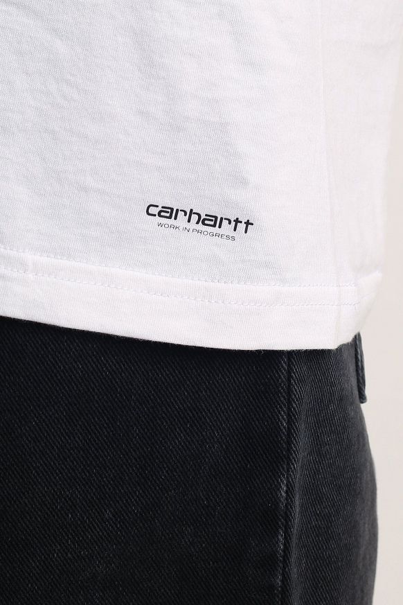 Мужская футболка Carhartt WIP Standard Crew Neck T-shirt (2 Pack) (I029370-white/white) - фото 4 картинки