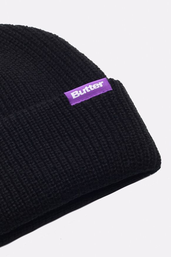 Шапка Butter Goods Beanie (WHARFIE-black) - фото 3 картинки