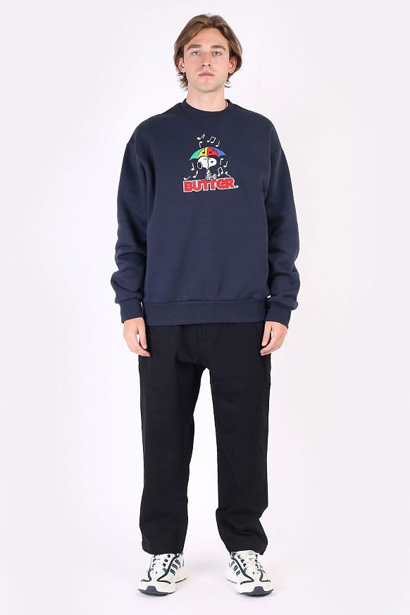 Мужская толстовка Butter Goods x Peanuts Umbrella Embroidered Crewneck Sweatshirt (Umbrella Crewneck Navy) - фото 5 картинки