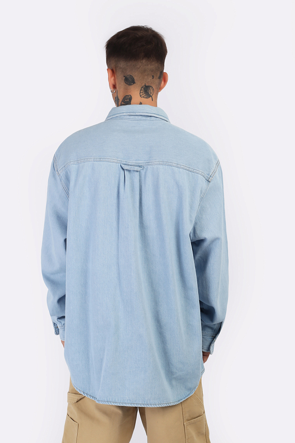 Мужская рубашка Carhartt WIP Harvey Shirt Jac (I033346-blue) - фото 4 картинки