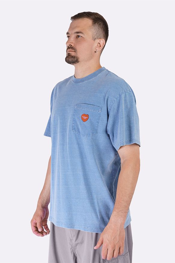 Мужская футболка Carhartt WIP S/S Ingo Pocket T-Shirt (I034486-light blue garm) - фото 3 картинки
