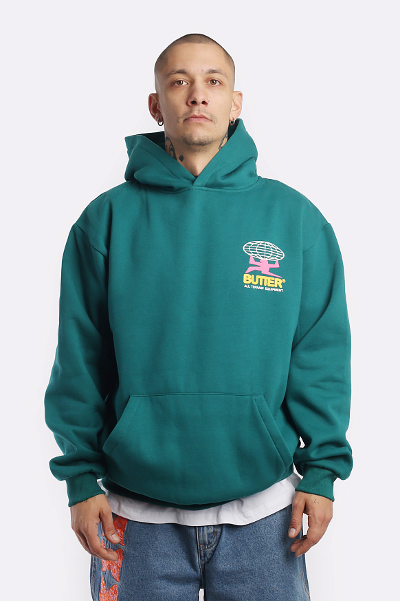 Мужская толстовка Butter Goods All Terrain Pullower Hood (All Terrain Pullower-pine) - фото 2 картинки