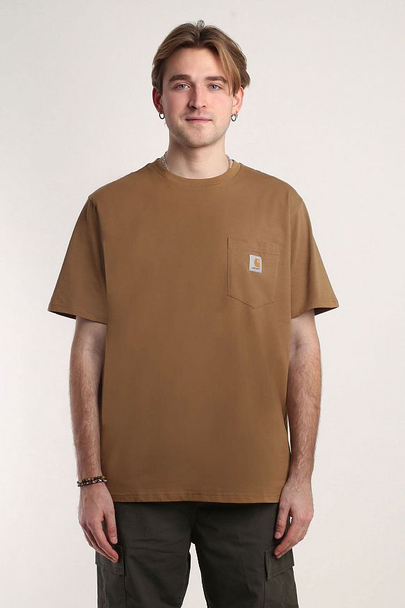 Мужская футболка Carhartt WIP S/S Pocket T-Shirt (I030434-jasper) - фото 2 картинки
