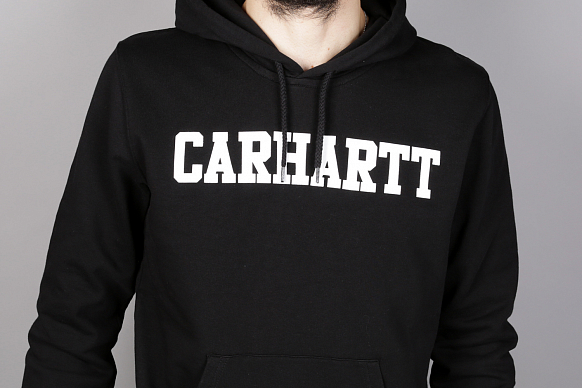 Мужская толстовка Carhartt WIP Hooded College Sweat (I024669-blk/wht) - фото 3 картинки