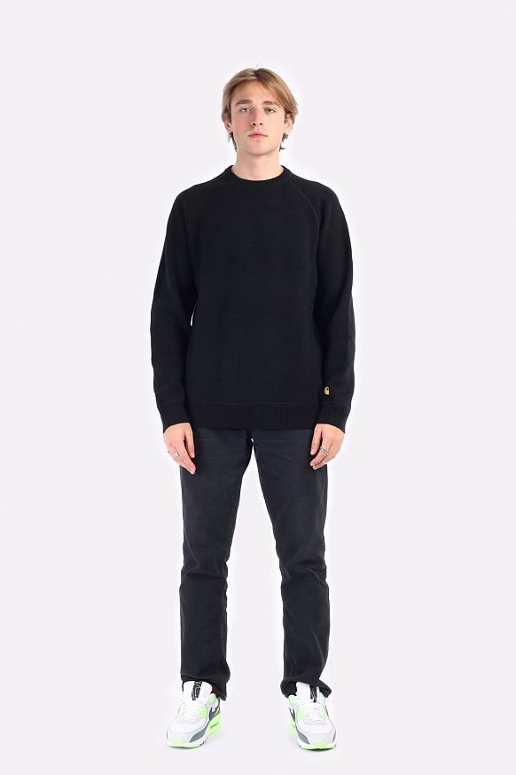 Мужской свитер Carhartt WIP Chase Sweater (I028362-black/gold) - фото 7 картинки