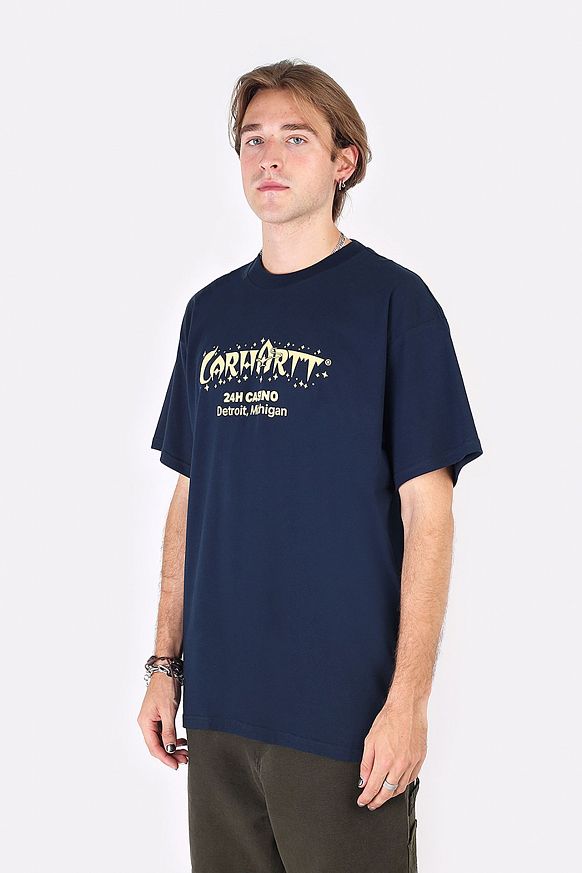 Мужская футболка Carhartt WIP S/S Casino T-Shirt (I030171-mizar/soft yellow) - фото 4 картинки