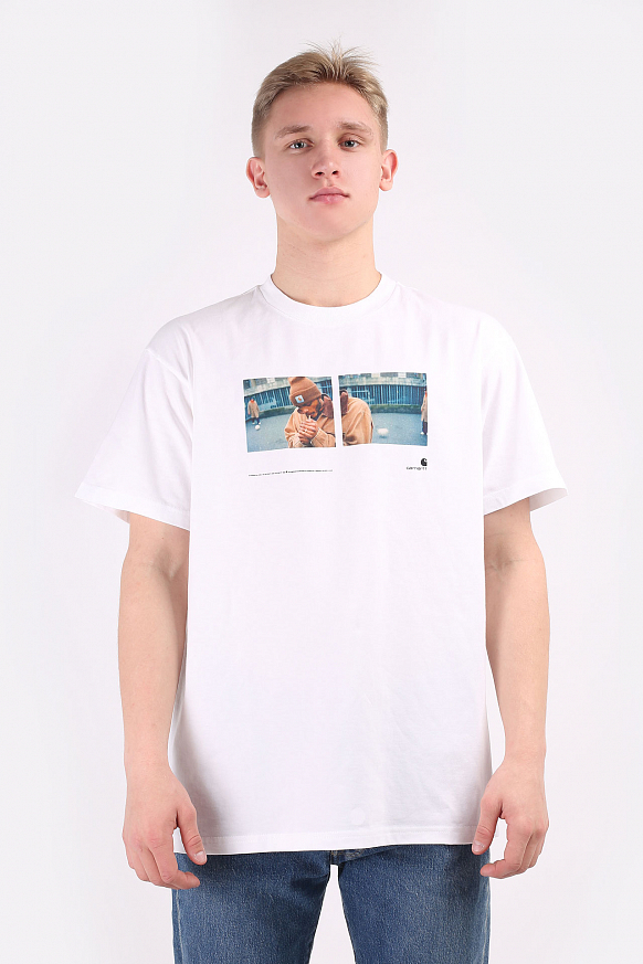 Мужская футболка Carhartt WIP S/S Backyard T-Shirt (I029064-white) - фото 3 картинки