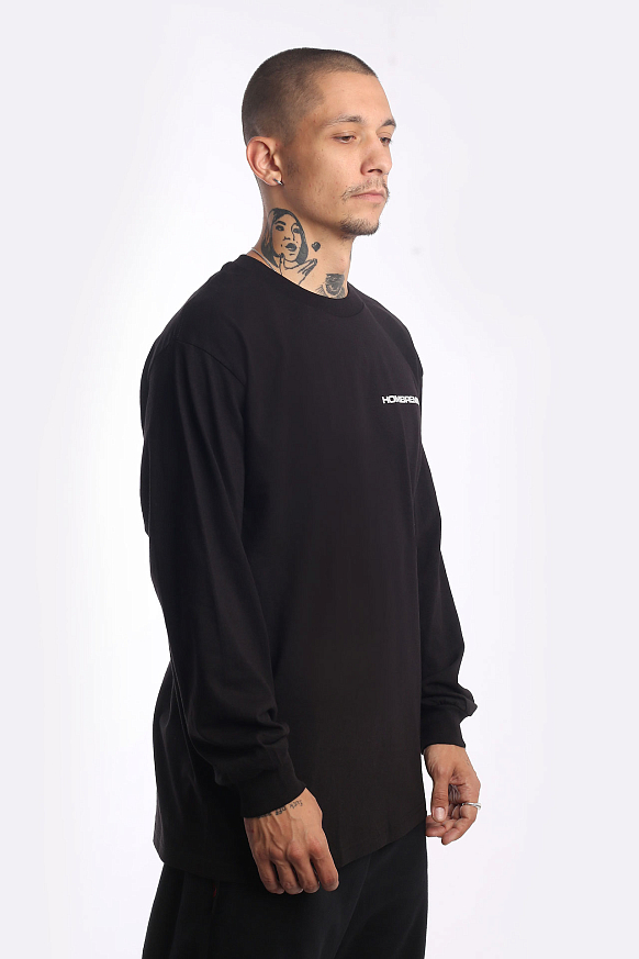 Мужской лонгслив Hombre Nino L/S Print Tee (0222-CT0008-black) - фото 5 картинки