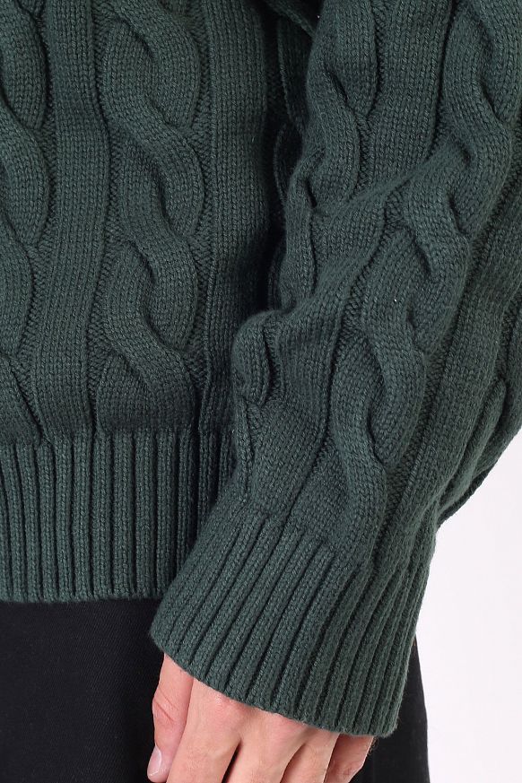 Мужской свитер Butter Goods Cable Knit Sweater (Cable Knit Sweater Forest) - фото 4 картинки