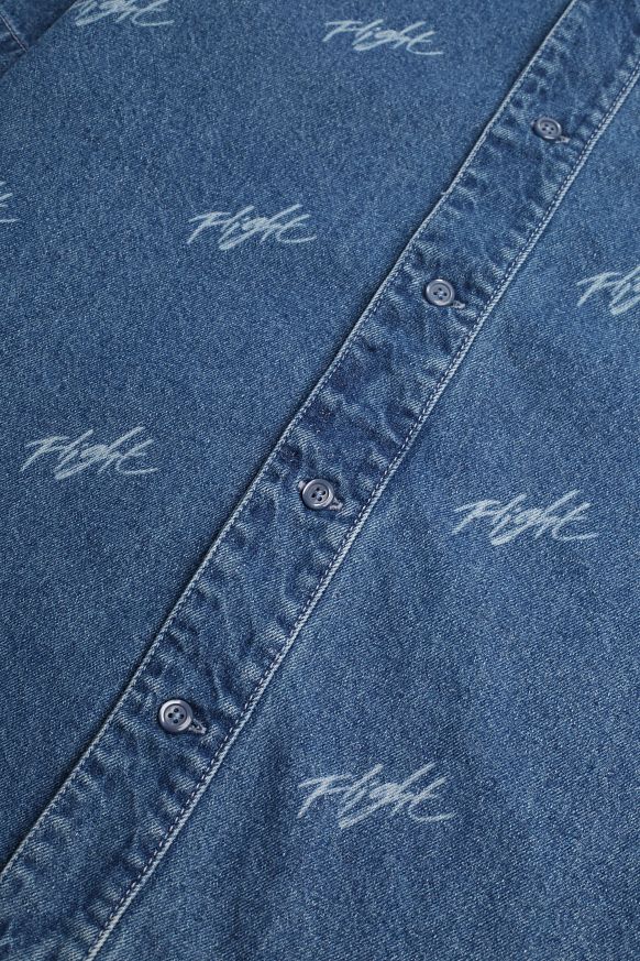 Мужская рубашка Jordan Flight Heritage Denim Shirt (FN4653-436) - фото 2 картинки