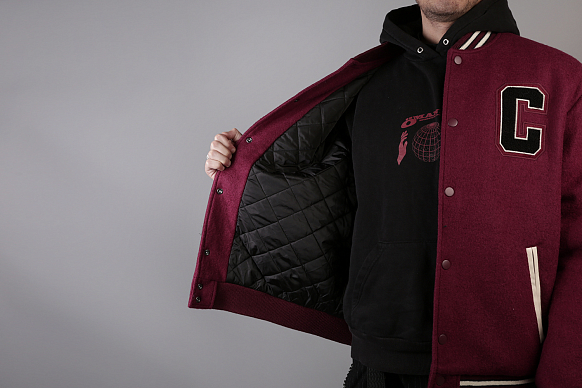 Мужская куртка Carhartt WIP Pembroke Varsity (I025105-mulberry/wax) - фото 5 картинки