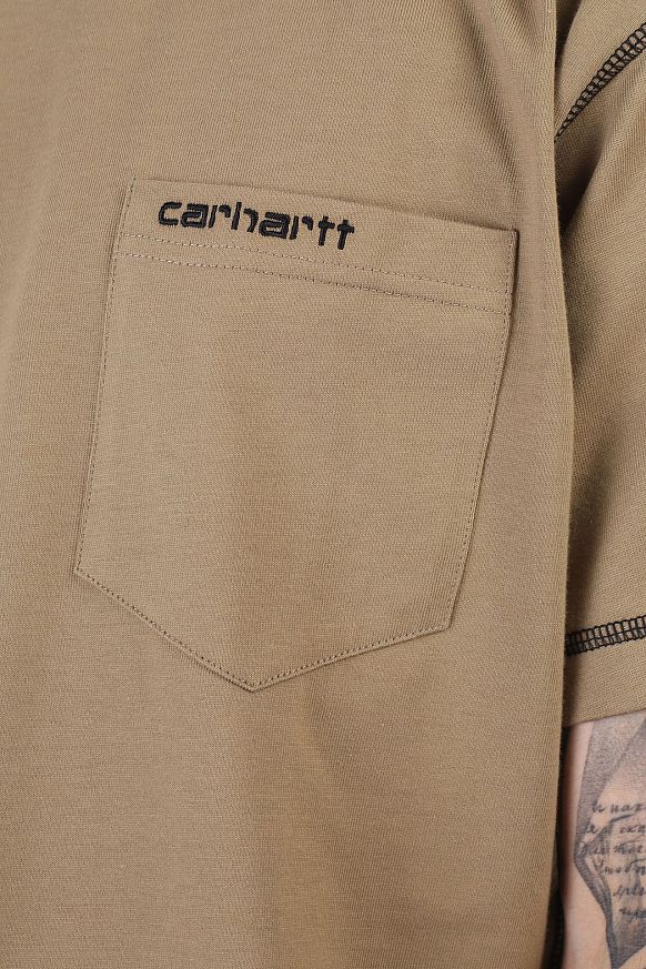 Мужская футболка Carhartt WIP S/S Nazka Pocked T-Shirt (I029597-tanami/blk) - фото 2 картинки