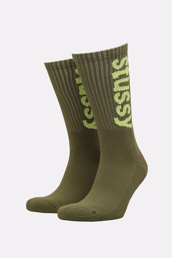Мужские носки Stussy Helvetica Jacquard (138742-green)