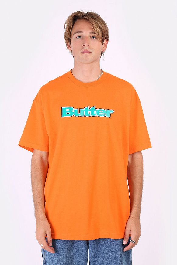 Мужская футболка Butter Goods Wordmark Tee (WORDMARK-orange) - фото 3 картинки