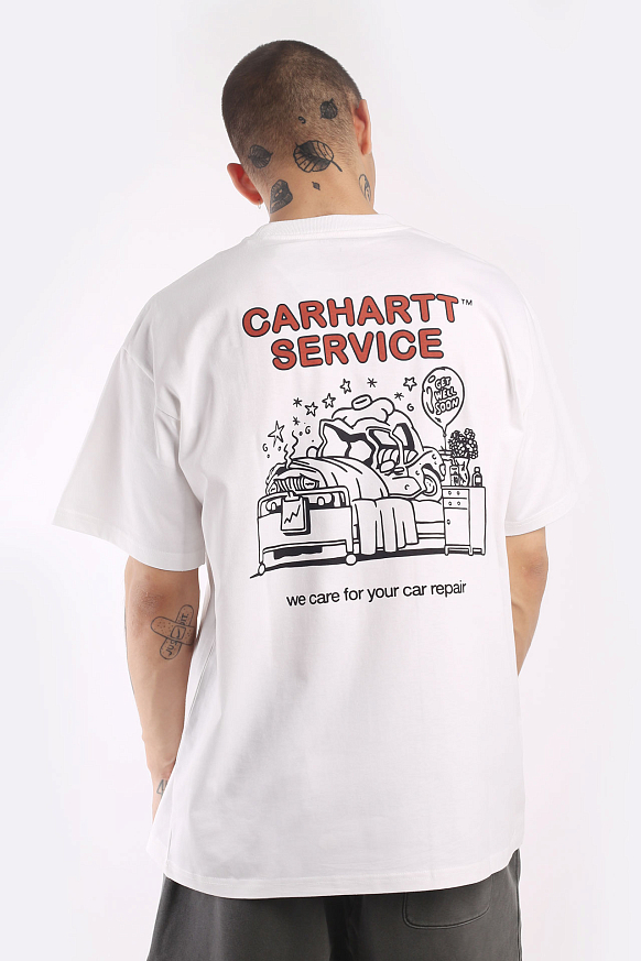Мужская футболка Carhartt WIP S/S Car Repair T-Shirt (I031756-white) - фото 4 картинки