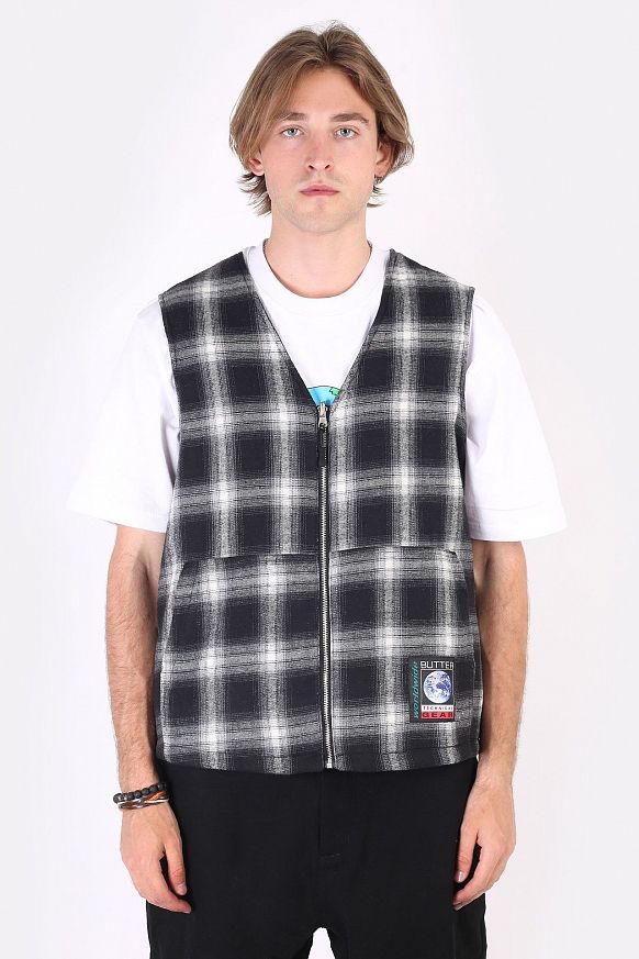 Мужской жилет Butter Goods Shadow Plaid Reversible Vest (Shadow Plaid Rev Vest Bla)