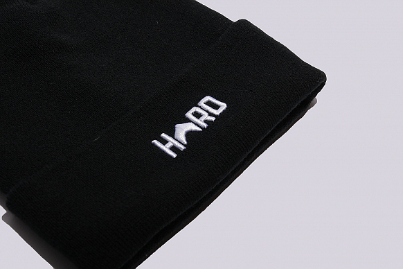 Мужская шапка Hard Hard Beanie (Hard blk/wht-0102) - фото 2 картинки