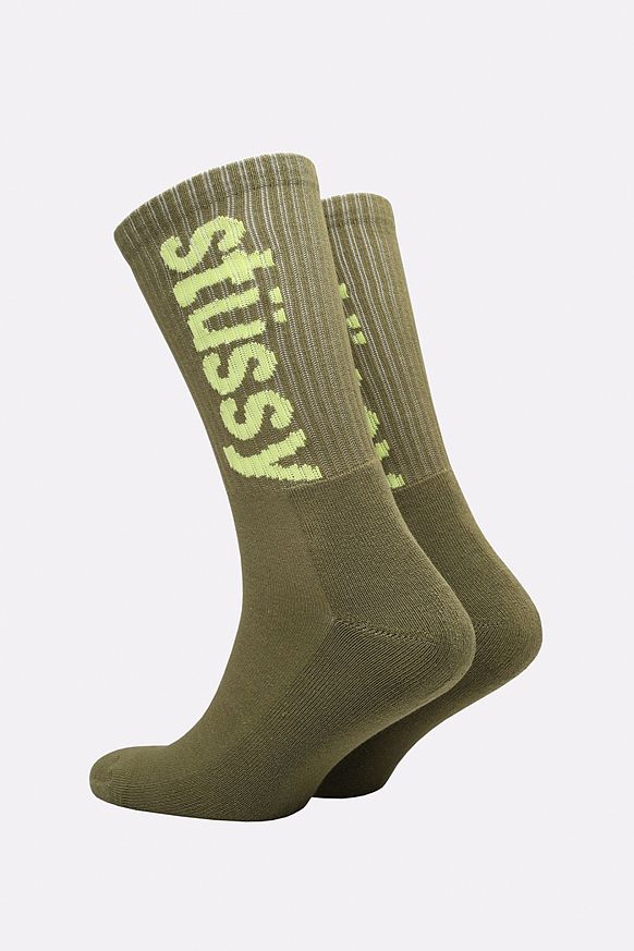 Мужские носки Stussy Helvetica Jacquard (138742-green) - фото 2 картинки