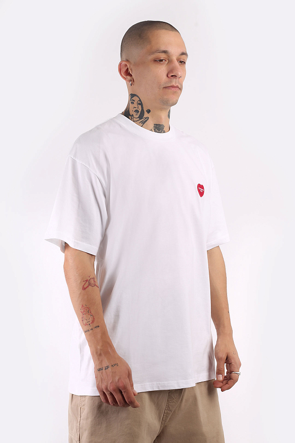 Мужская футболка Carhartt WIP S/S Double Heart T-Shirt (I032155-white) - фото 4 картинки