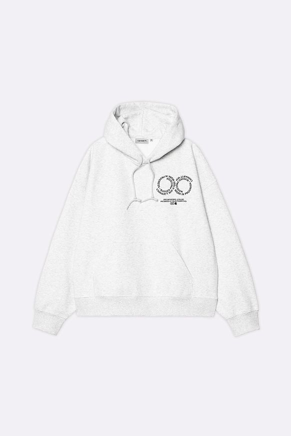 Мужская толстовка Carhartt WIP Hooded Rotation Sweat (I034690-ash heather/blk)