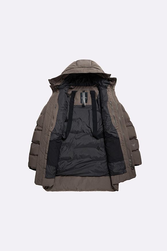 Мужская куртка KRAKATAU STROFO Long Down Jacket (Qm562-861-strofo-сер-зел) - фото 2 картинки