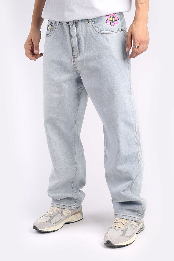 Мужские джинсы Butter Goods Flower Denim Jeans (Flower Denim-lht blue) - фото 3 картинки