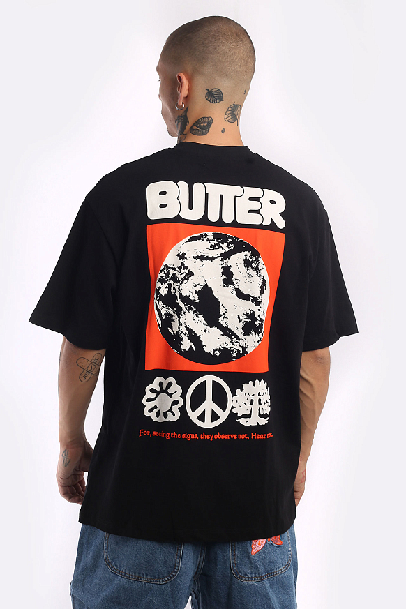 Мужская футболка Butter Goods Peace On Earth Tee (Peace On Earth-black) - фото 4 картинки