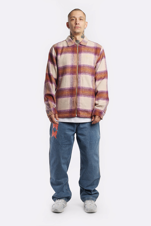 Мужская куртка Butter Goods Heavyweight Flannel Jacket (Heavyweight-walnut/grape) - фото 7 картинки