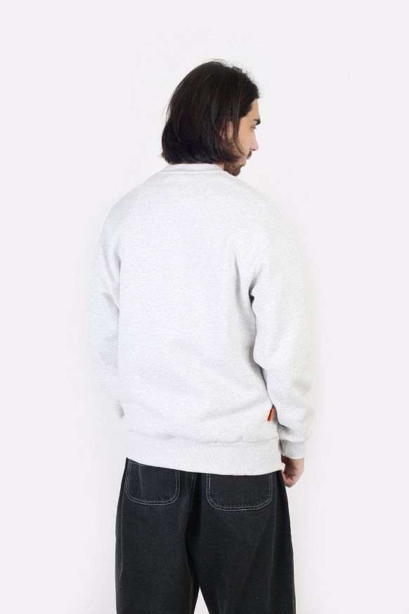 Мужская толстовка Butter Goods Crewneck Logo (Crewneck-ash grey) - фото 3 картинки