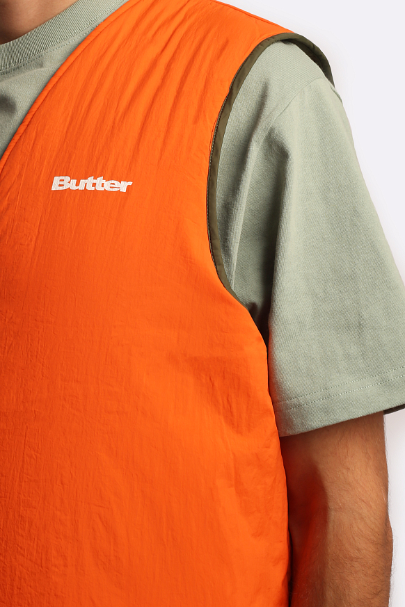 Мужской жилет Butter Goods Reversible Puffer Vest Army/Orange (Vest Army/Orange) - фото 8 картинки