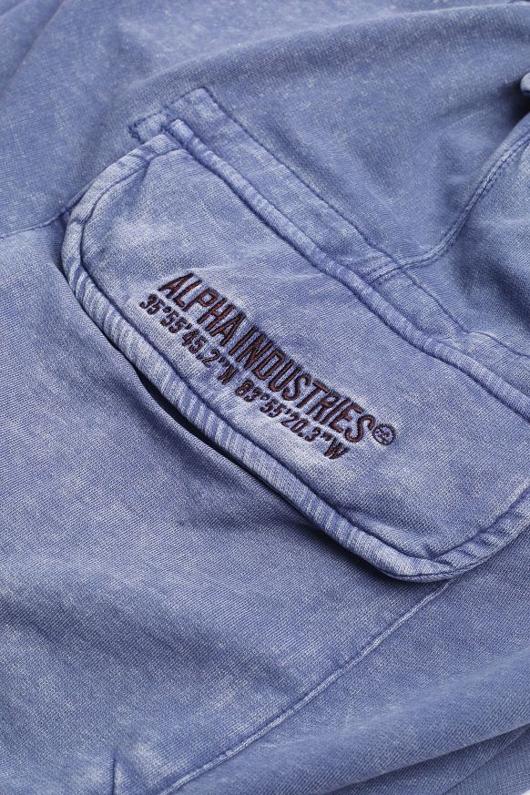 Мужские шорты Alpha Industries Terry Dyed Short (MBT55000C1-replica blue) - фото 2 картинки
