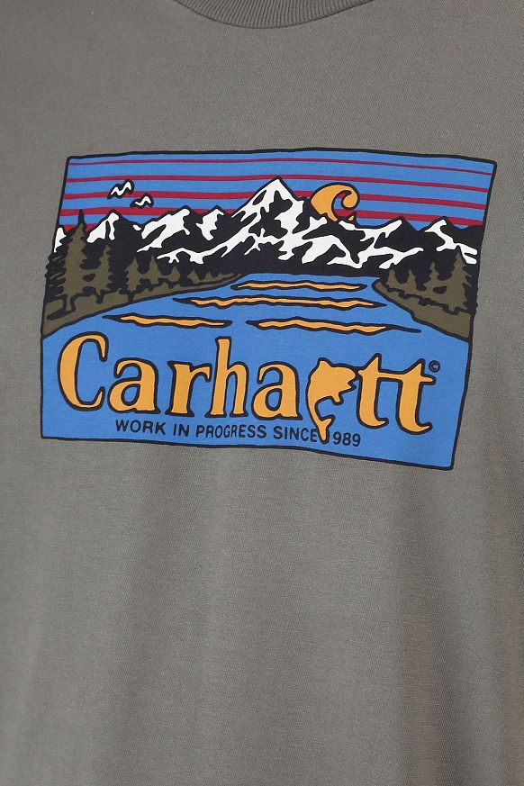 Мужская футболка Carhartt WIP S/S Great Outdoors T-Shirt (I029609-thyme) - фото 2 картинки