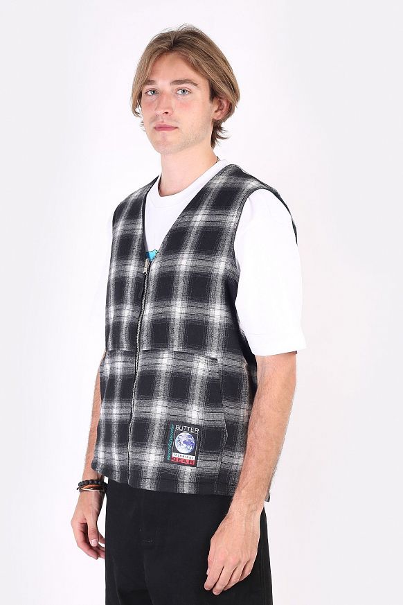 Мужской жилет Butter Goods Shadow Plaid Reversible Vest (Shadow Plaid Rev Vest Bla) - фото 3 картинки