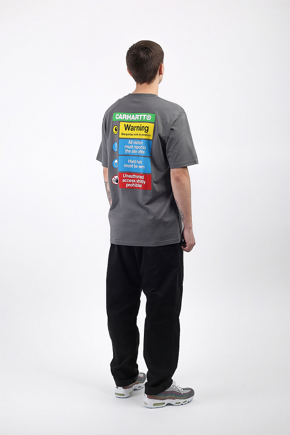 Мужская футболка Carhartt WIP S/S Warning T-Shirt (I028488-husky) - фото 3 картинки