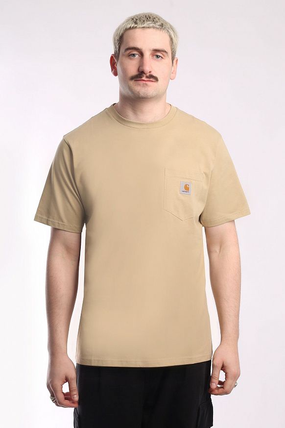 Мужская футболка Carhartt WIP S/S Pocket T-Shirt (I030434-ammonite) - фото 2 картинки