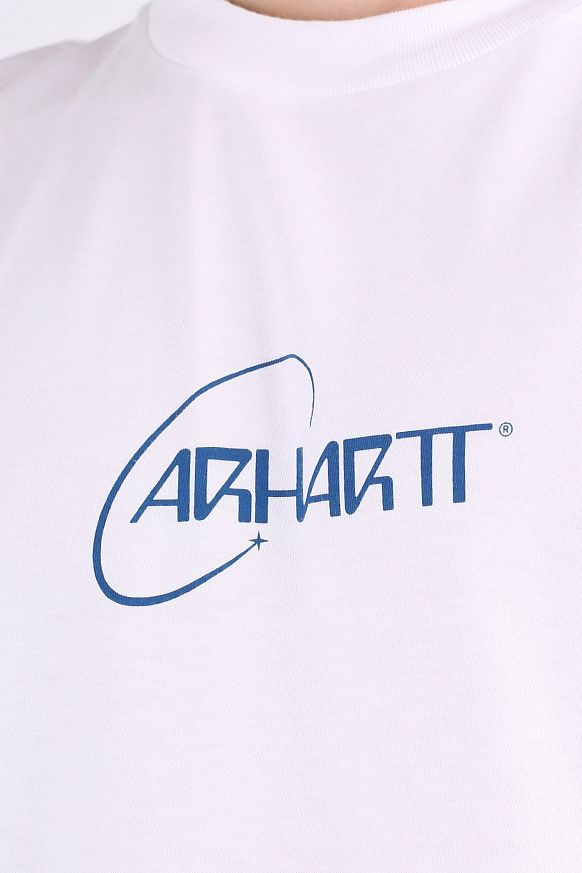 Мужская футболка Carhartt WIP S/S Orbit T-Shirt (I029928-white/blue) - фото 2 картинки