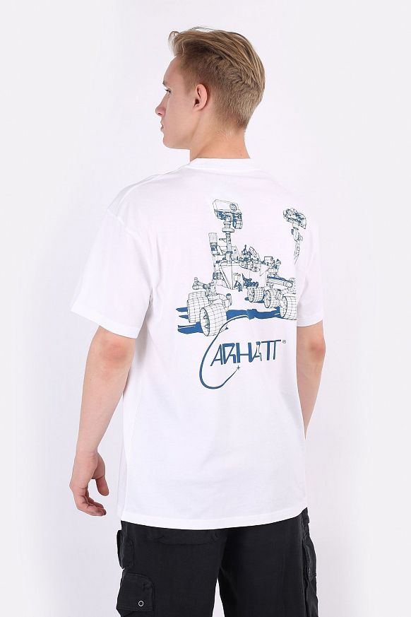 Мужская футболка Carhartt WIP S/S Orbit T-Shirt (I029928-white/blue) - фото 4 картинки