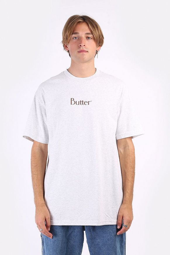Мужская футболка Butter Goods Classic Logo Tee (CLASSIC TEE-ash grey) - фото 3 картинки