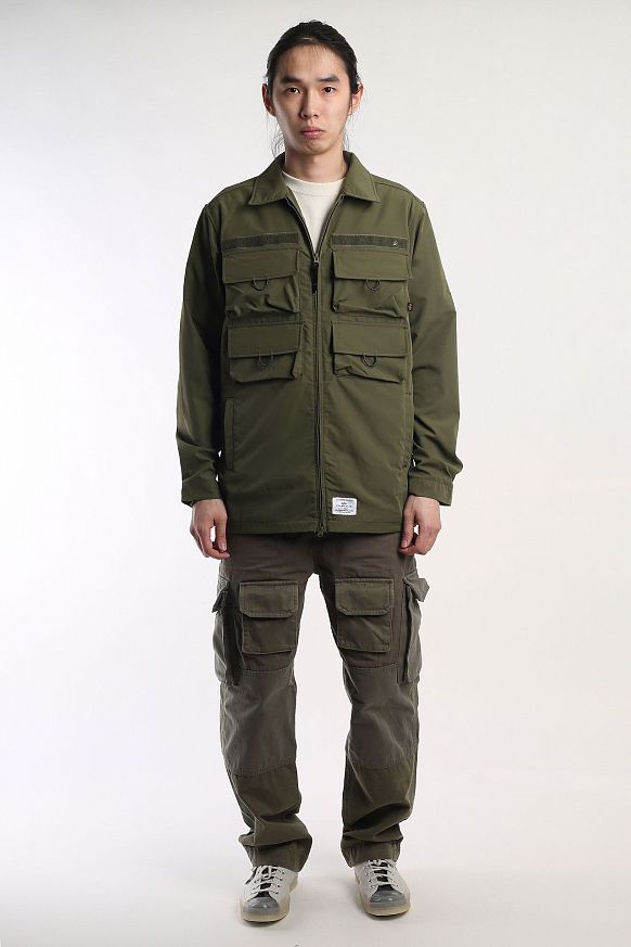 Мужская куртка Alpha Industries Nylon Cargo Shirt Jacket (MJN53000C1-green) - фото 8 картинки